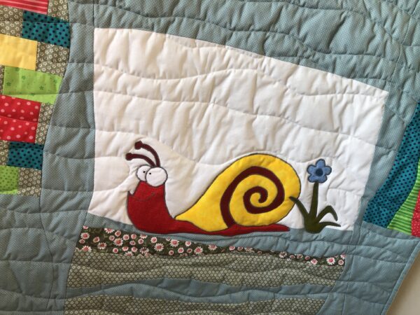 Babydecke-Patchwork bunt Schnecke