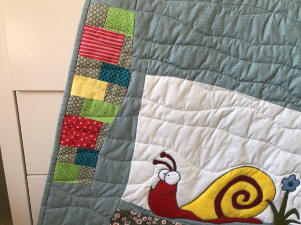 Babydecke-Patchwork bunt Schnecke