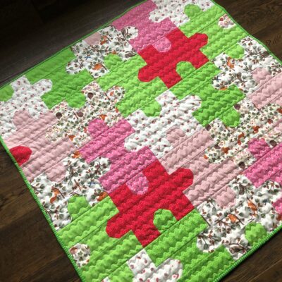 Nähen als Hobby Krabbeldecke bunt