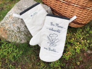 Personalisierte-Geschenke personalisierte Ofenhandschuhe Küchentextilien Ofenhandschuhe personalisiert