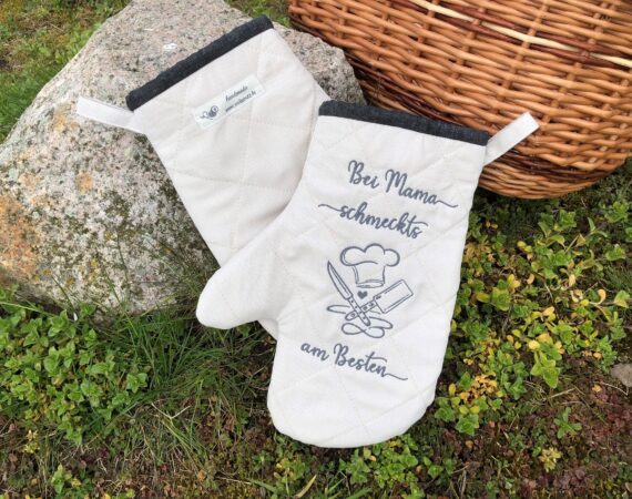 Personalisierte-Geschenke personalisierte Ofenhandschuhe Küchentextilien Ofenhandschuhe personalisiert