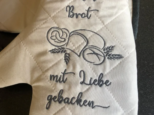 personalisierte-Ofenhandschuhe Stickerei