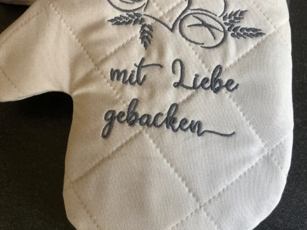 personalisierte-Ofenhandschuhe Stickerei