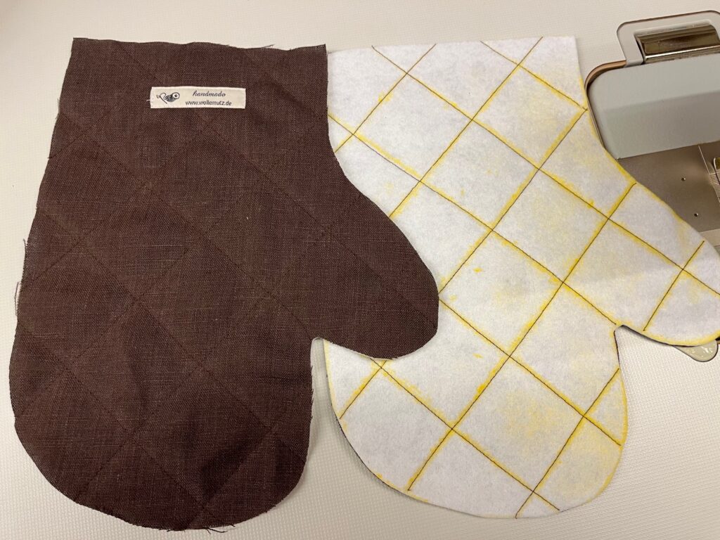 Ofenhandschuh vorder- und Rückseite